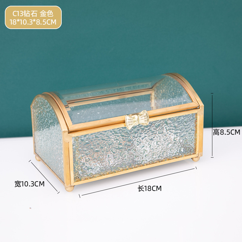 Glass Jewelry Box Ornament Storage Box