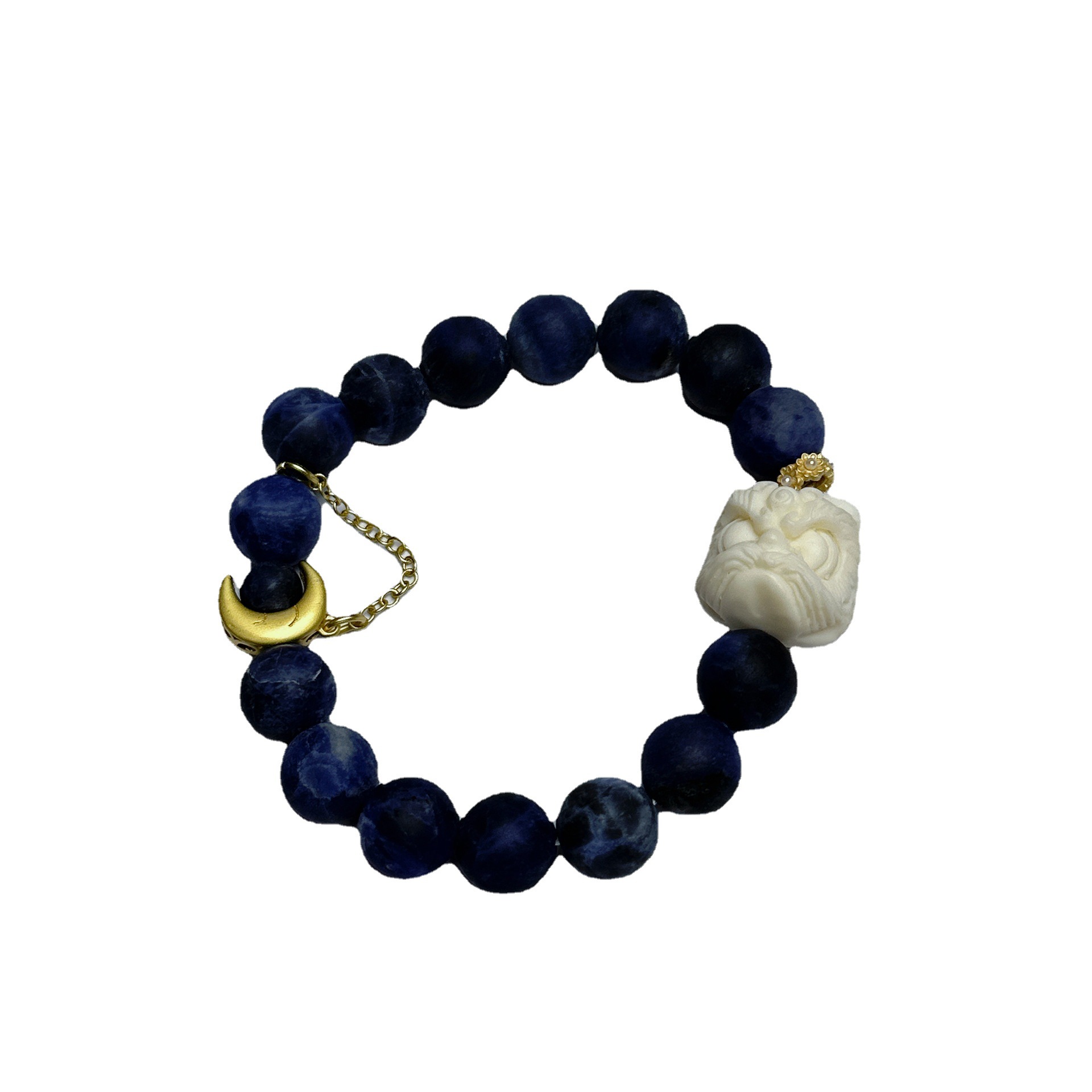 Frosted Raw Ore Blue Grain Stone Ivory Nut Xingshi Bracelet New Chinese Style Xingshi Bracelet Moon Accessories Original