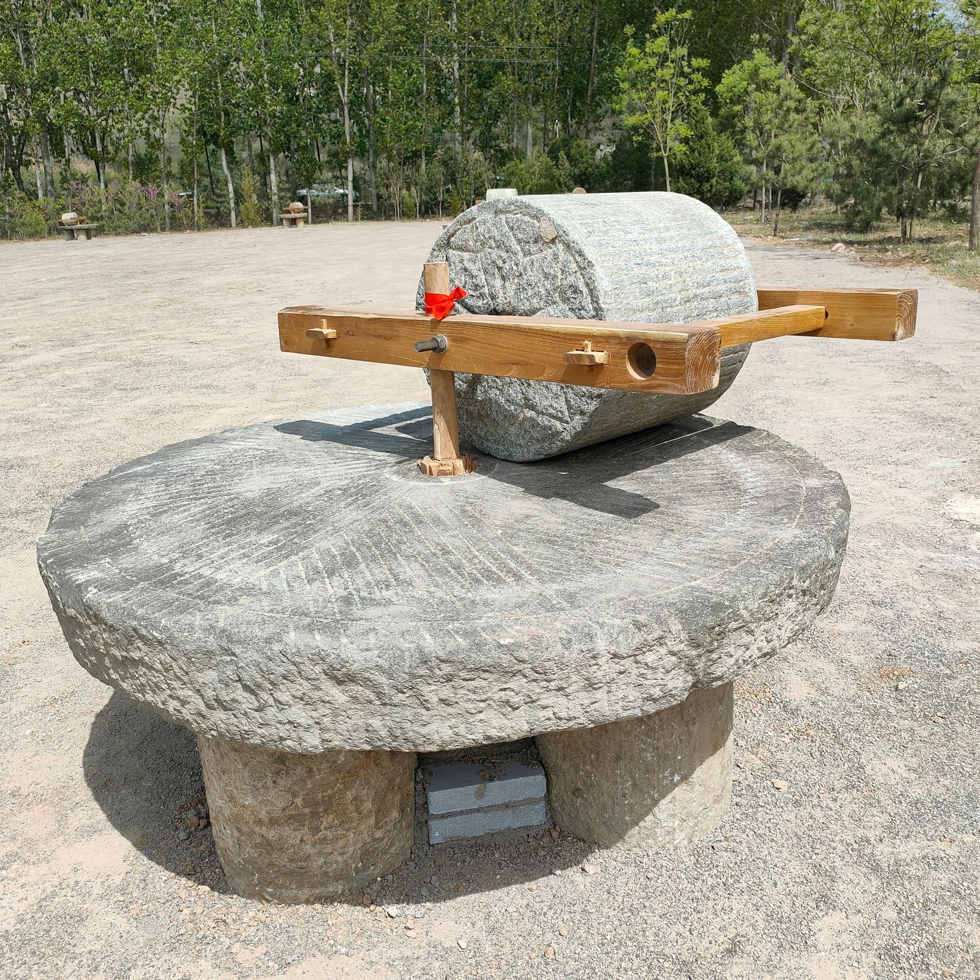 农村老石碾子大碾盘石碾子旧磨盘古建石磨子旧石器老物件整套农家