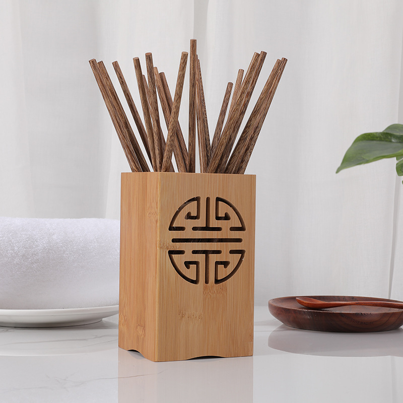 餐馆专用筷子筒厂饭店面馆商用沥水筷子笼公筷公勺竹筷筒免费刻字