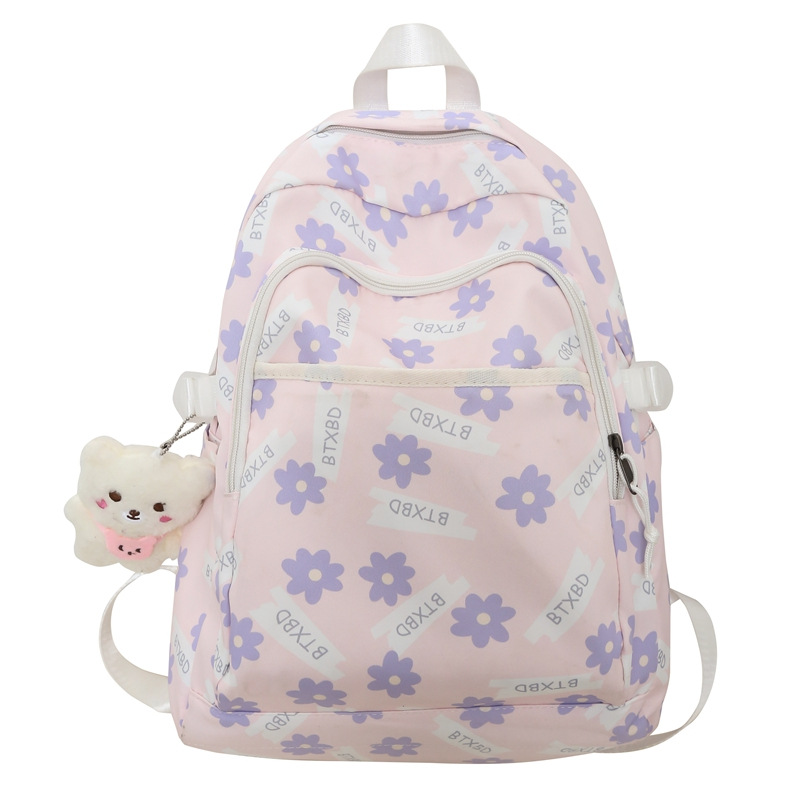 Schoolbag Female Junior High School Student Korean Style Fresh Cute Graffiti Large Capacity High School Student Backpack Ins College Students' Backpack