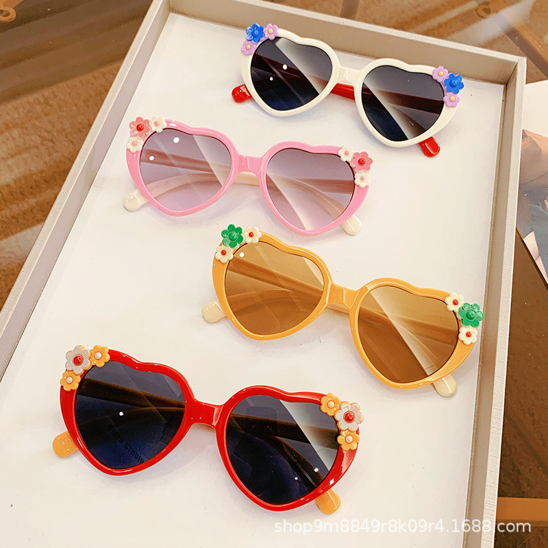 Kid's Eyewear Girls Cartoon Cute Little Flowers Polarized Sunglasses Uv Protection Little Girl Sunshade Sunglasses