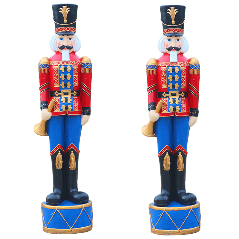 欧式人物核桃兵胡桃夹子玻璃钢雕塑商场酒店英国士兵迎宾人偶摆件