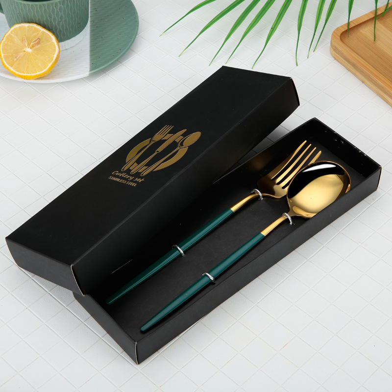 Portuguese Tableware Stainless Steel Knife and Forks Two-Piece Set Western Food/Steak Knife, Fork and Spoon Tableware Gift Set Printable Lo