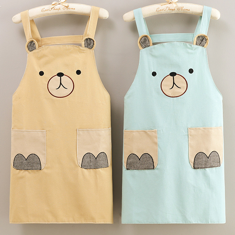 korean fashion apron household kitchen cooking work cartoon work clothes hand cleaning apron waterproof antifouling sleeveless