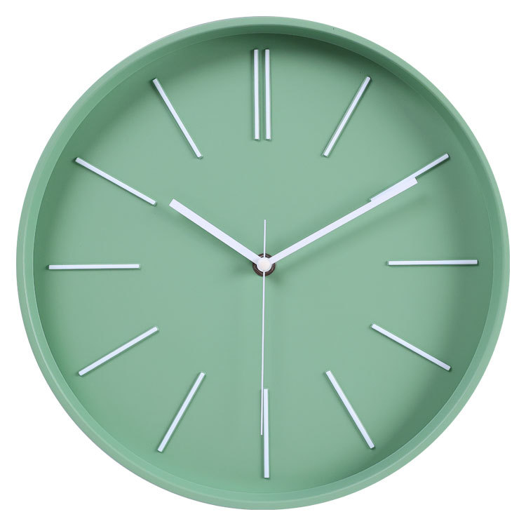 家居装饰现代简约12寸30厘米3d立体刻度设计圆形塑料静音时钟批发