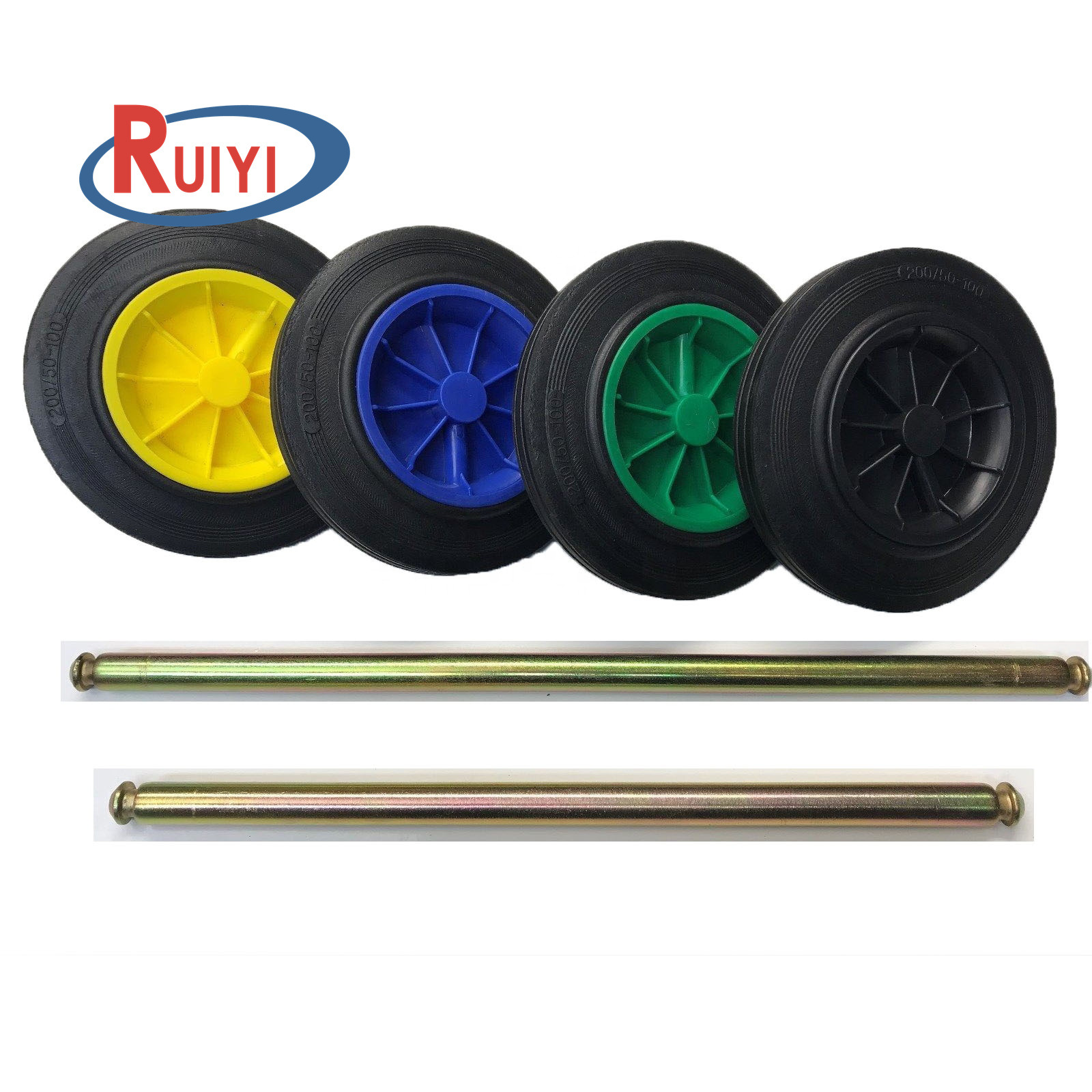 防泄气8英寸实心轮 垃圾桶配件免充气轮子 塑料垃圾桶用胶粉轮