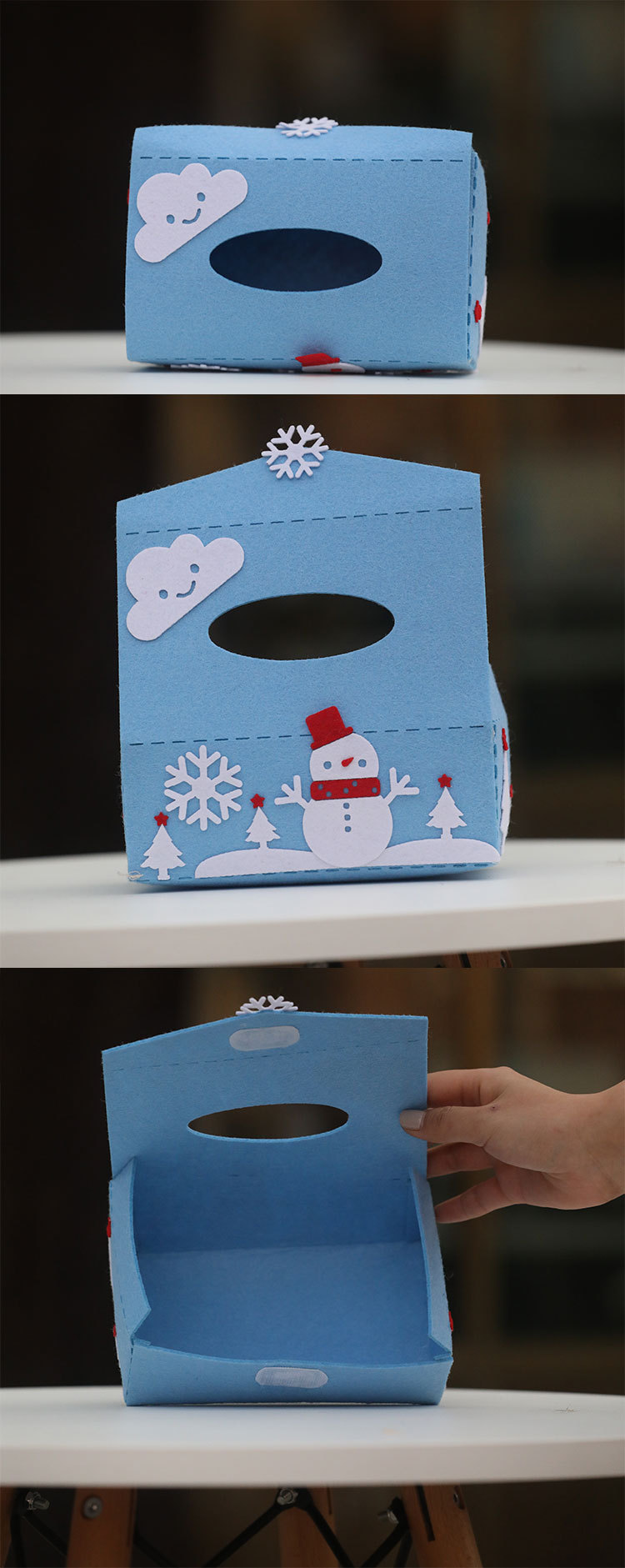 圣诞纸巾盒套纸抽盒手工diy抽纸巾盒套筒抽纸不织布材料包 树装饰