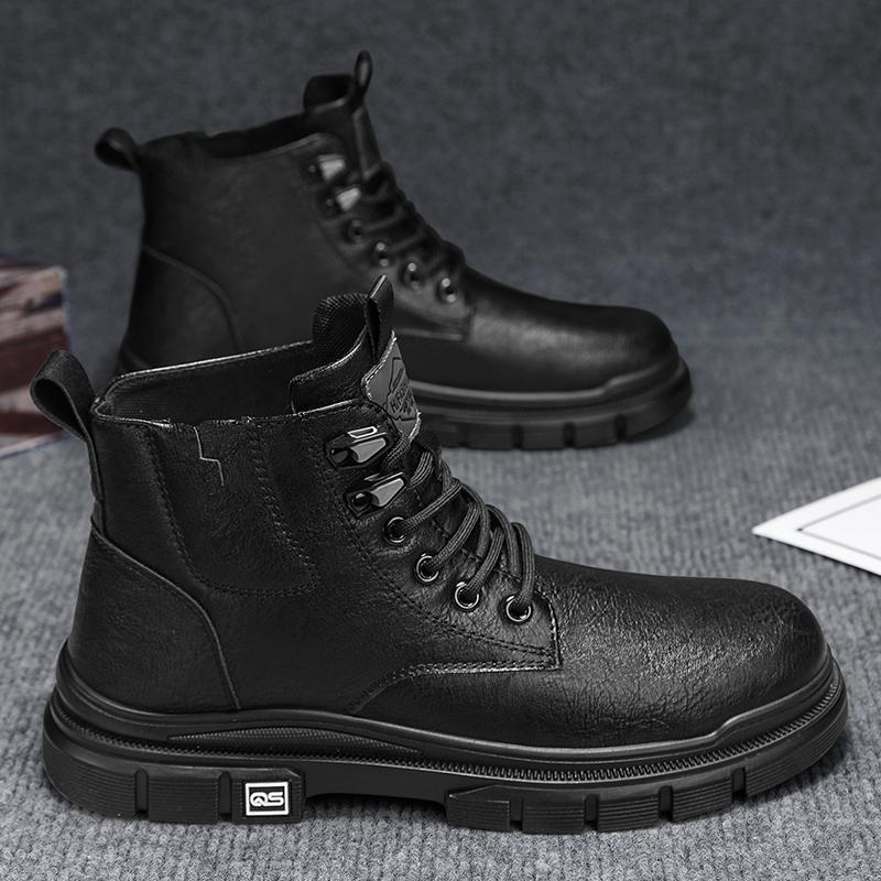 Cross-Border 2023 New Martin Boots Autumn and Winter Simplicity All-Match Men‘s Shoes Working Boots Men‘s British Fan Boots Wholesale