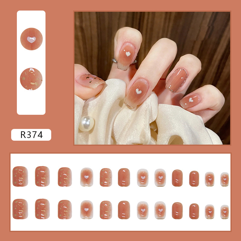 Wear Armor Nail Stickers Nail Sticker Short Detachable Nail Patch Finished Blush Nail Shaped Piece Nails