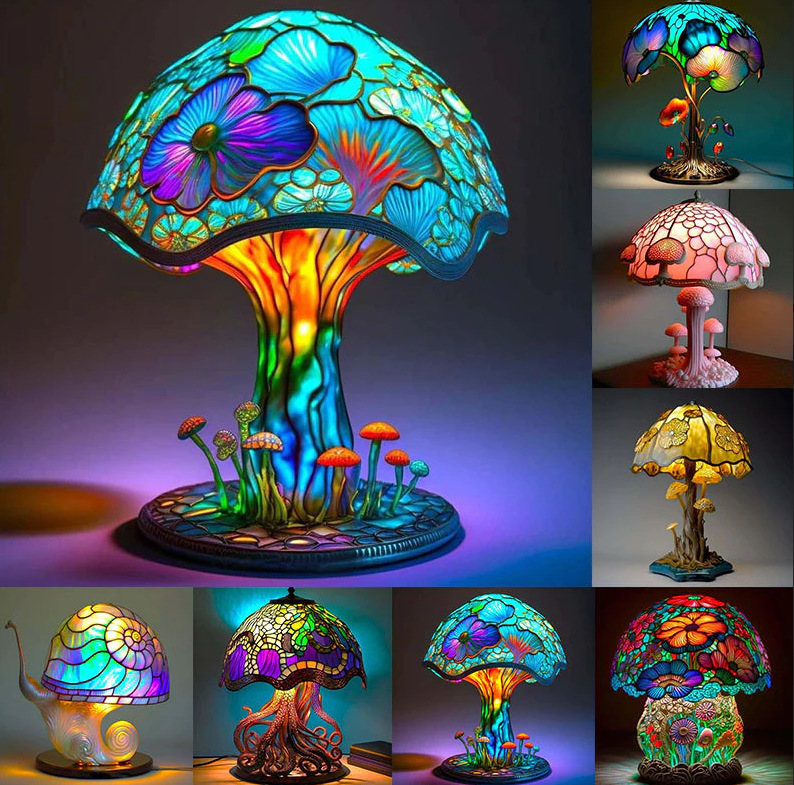 Foreign Trade Magic Magic Color Mushroom Lamp Decoration Home USB Connection Bulb Design Mushroom Dark Decoration