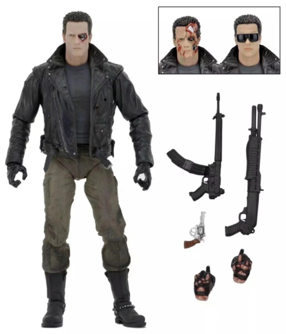 neca 终结者 t-800 阿诺 警察局版 7寸可动人偶手办模型 动漫批发