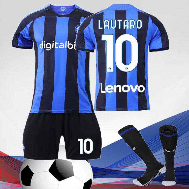 2223款国米球衣主场10号劳塔罗9号哲科主场成人套装童装足球服 袜