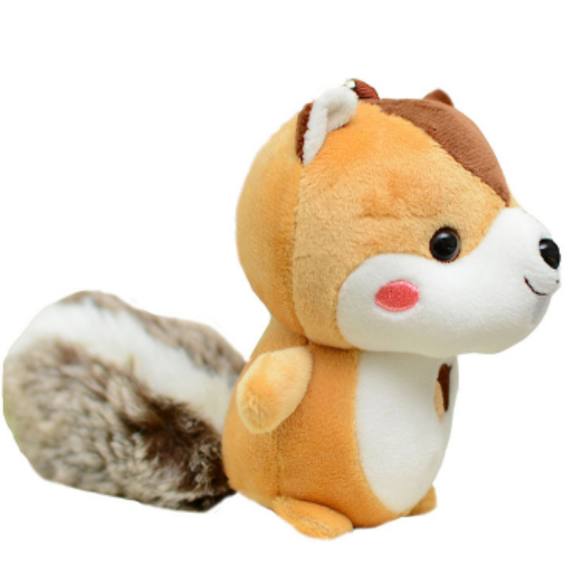 Big Tail Squirrel Plush Toy Pendant Little Doll Schoolbag Pendant Bag Keychain Mini Crane Machine Ornament