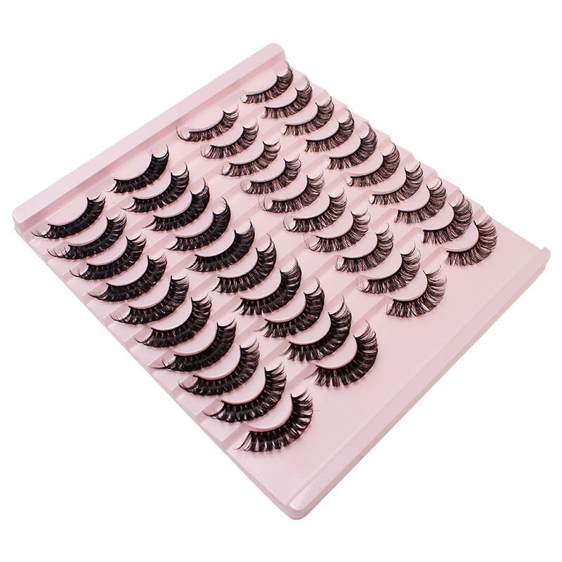 Dingsen False Eyelashes Factory Cross-Border Stable Supply 20 Pairs DD Russian Curling Eyelash European and American Thick