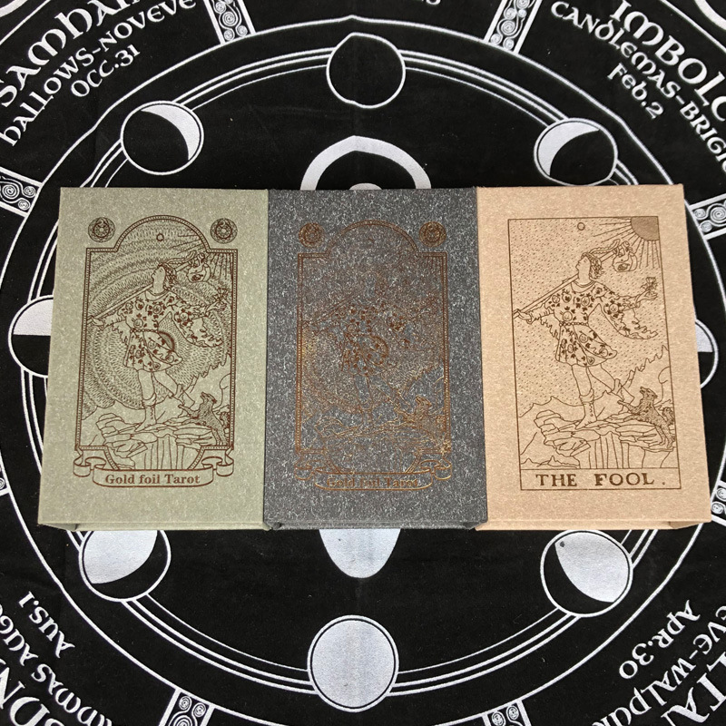 新款金箔塔罗牌tarot烫金彩印塔罗牌塑料pvc防水桌游扑克牌批发