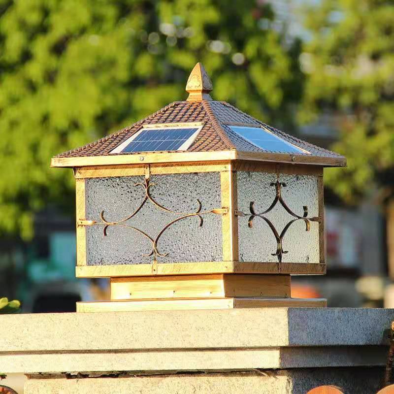 太阳能柱头灯接电庭院灯别墅市电围墙灯大门柱子灯户外门墩门柱灯