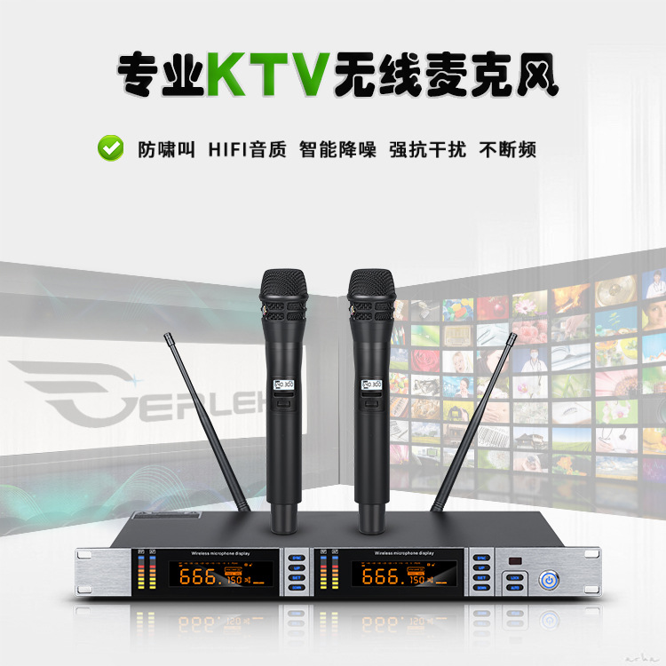 跨境无线一拖二话筒ktv音响套装广场舞音响家庭娱乐婚庆
