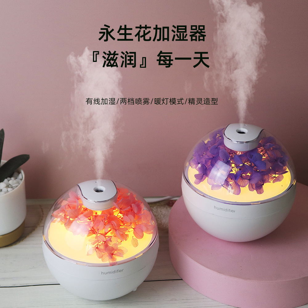 New Preserved Fresh Flower Humidifier Creative Household Ultrasonic Moisturizing Sprayer Usb Multi-Scene Humidifier