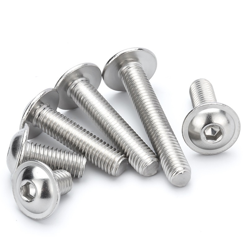 304不锈钢圆头带垫内六角螺丝半圆头带介螺丝钉螺栓m3m4m5m6m8