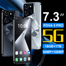Pova 5 Pro新款跨境手机7.3寸16+1T安卓外贸智能手机源头厂家代发