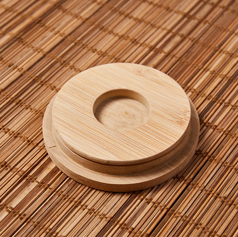 Bamboo Wooden Cup Lid Wooden Sealed Storage Tank Glass Bottle Lid Water Cup Perfume Wooden Lid Aromatherapy Bottles Lovesick Wooden Lid