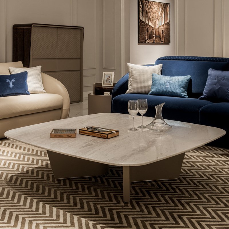 松兰意式轻奢大理石茶几bentley宾利设计师款式别墅酒店轻奢茶几