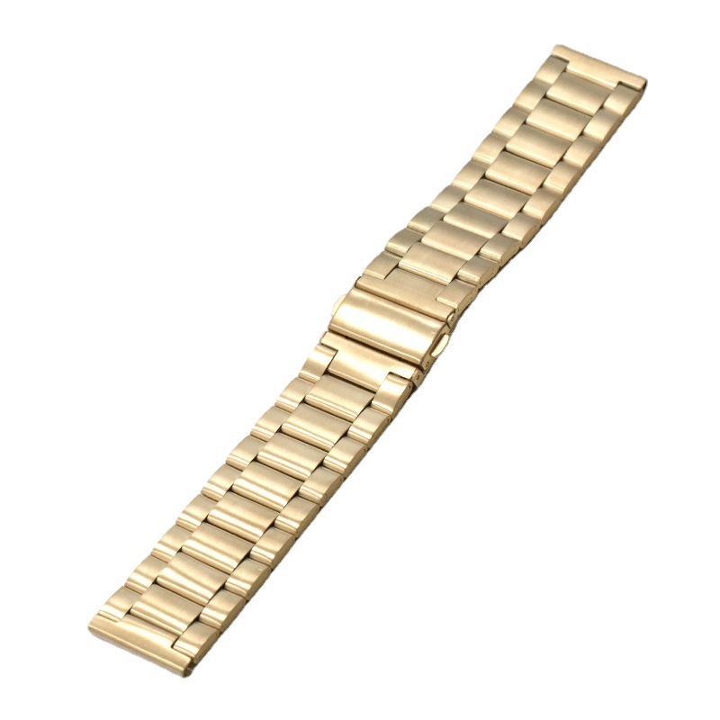 Suitable for Apple Three-Ball Steel Strap Flat 22mm Medium Light Edge Sand Electroplating Metal Stainless Steel Watch Band Wholesale