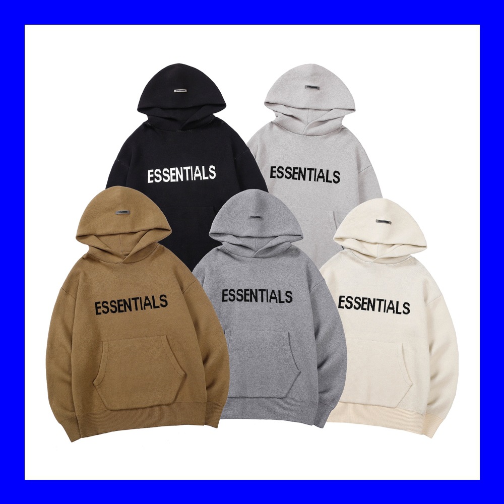 早秋essentials毛衣批发fog高街潮牌慵懒宽松提花针织衫男女连帽