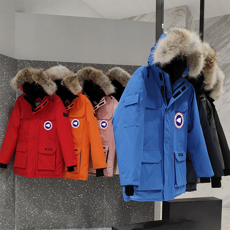 加拿大羽绒服大鹅08款远征白鸭绒男女情侣工装户外外套大狼毛毛领