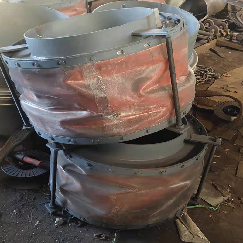 现货供应圆形非金属蒙皮柔性补偿器 定制焊接织物耐高温烟风道