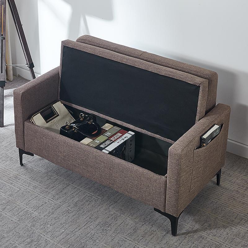 简约小户型布艺二三人储物租房小沙发客厅阳台收纳沙发服装店凳