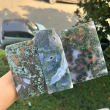 东海天然水晶水草玛瑙切片原石打磨能量宝石水晶工艺品摆件批发