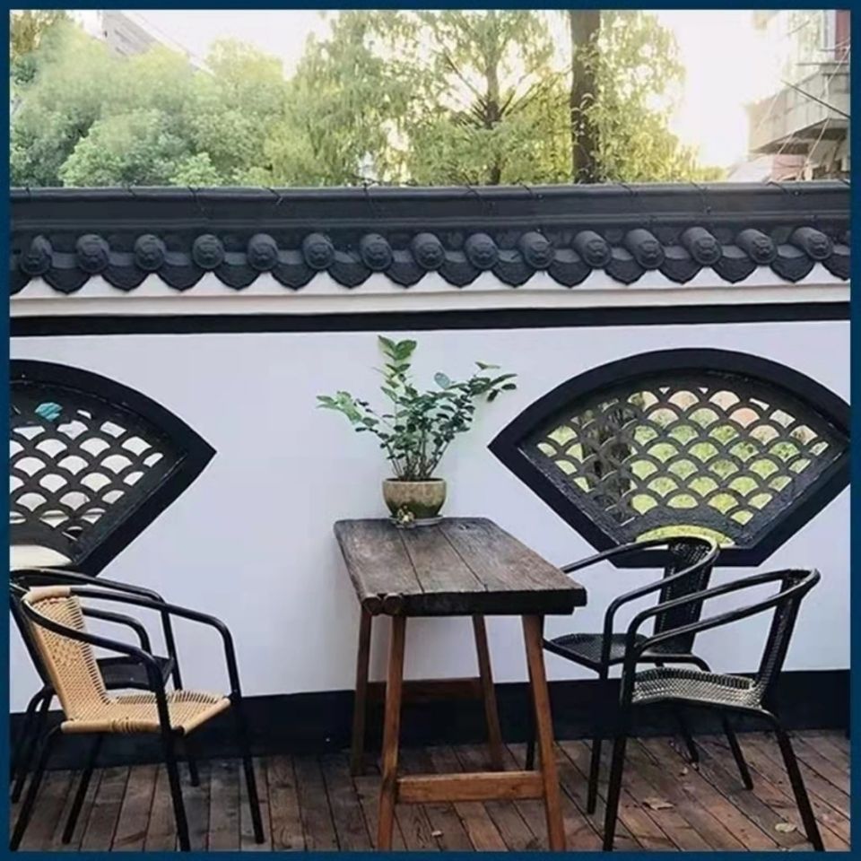 水泥花窗 镂空花格窗 扇形瓦花窗扇形砖雕中式围墙窗花四合院装饰