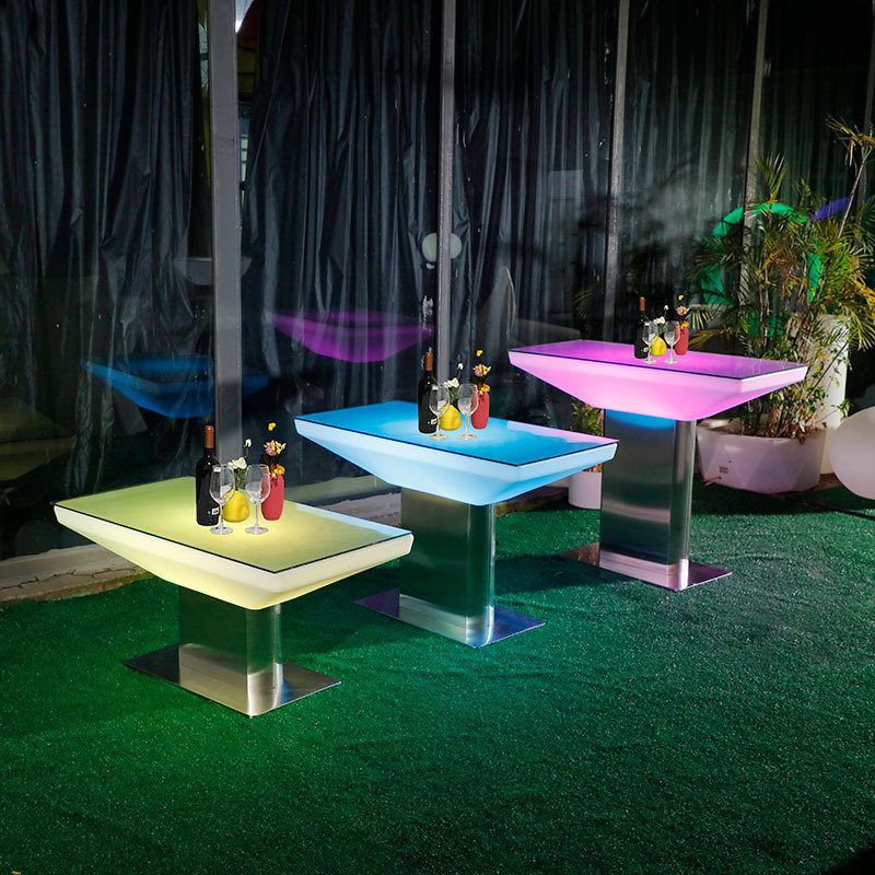 酒吧发光茶几创意餐吧清吧沙发卡座包厢桌子方形吧台网红ktv茶几