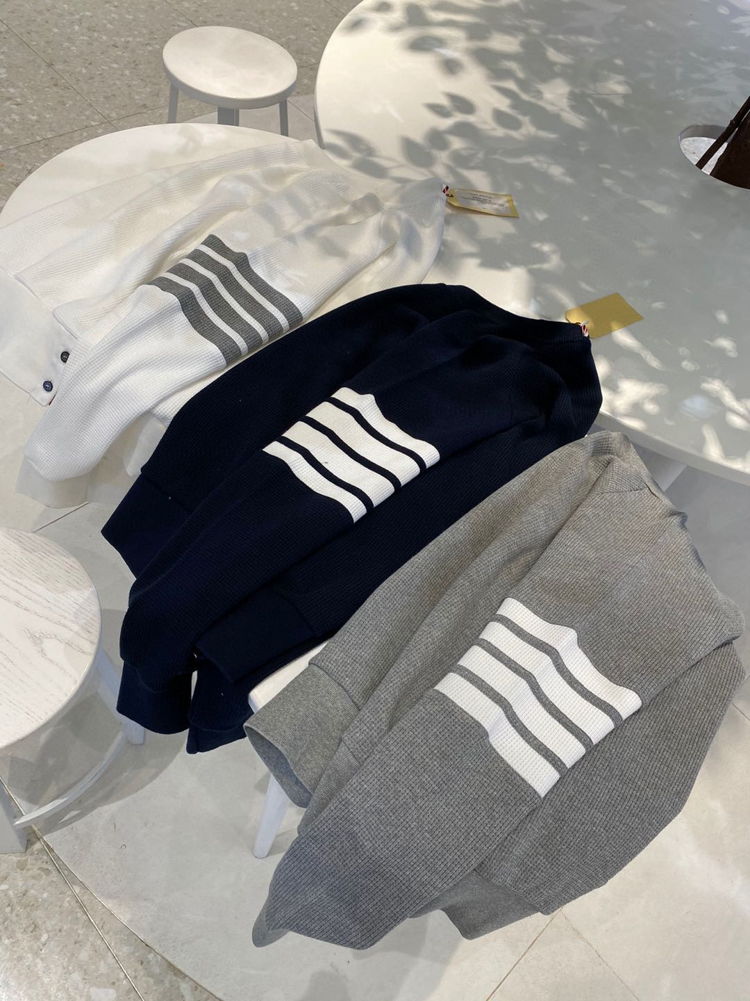 tb正确版四杠华夫格圆领套头卫衣长袖纯棉高品质情侣男女青岛代发