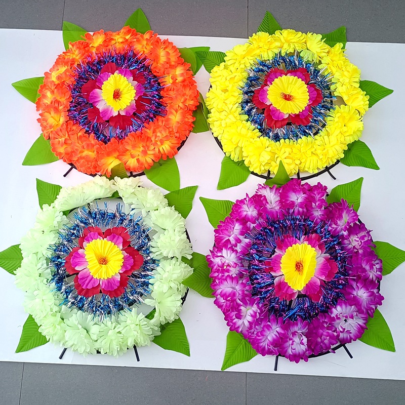 清明节上坟祭祀用品仿真花圈小花圈上坟墓花扫墓绢花假花花圈花藤