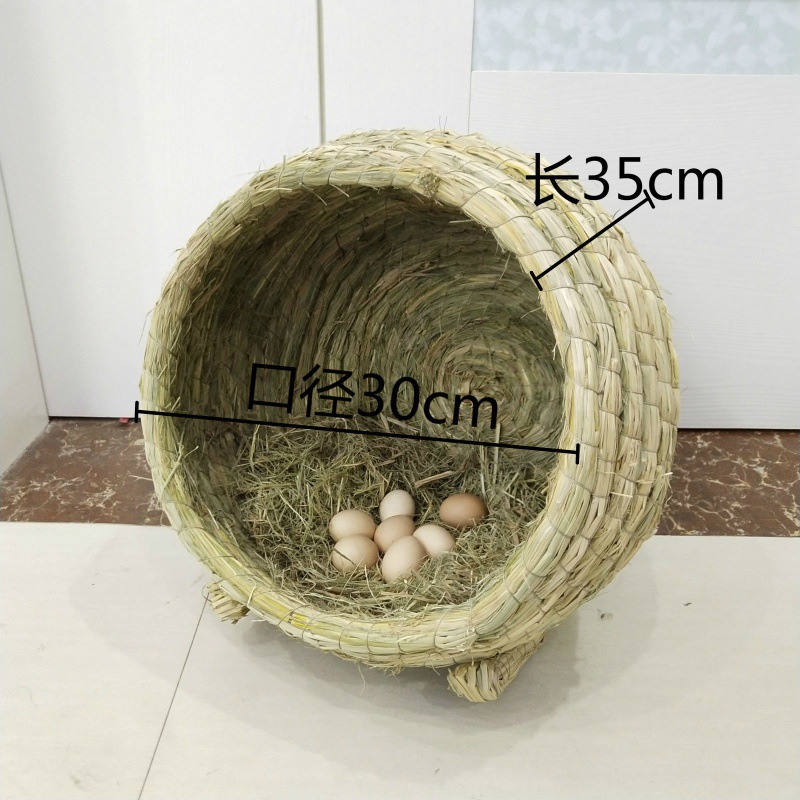 母鸡窝草编下蛋窝特大号猫窝防侧翻草编鸡窝鸽子窝手工编织稻草窝