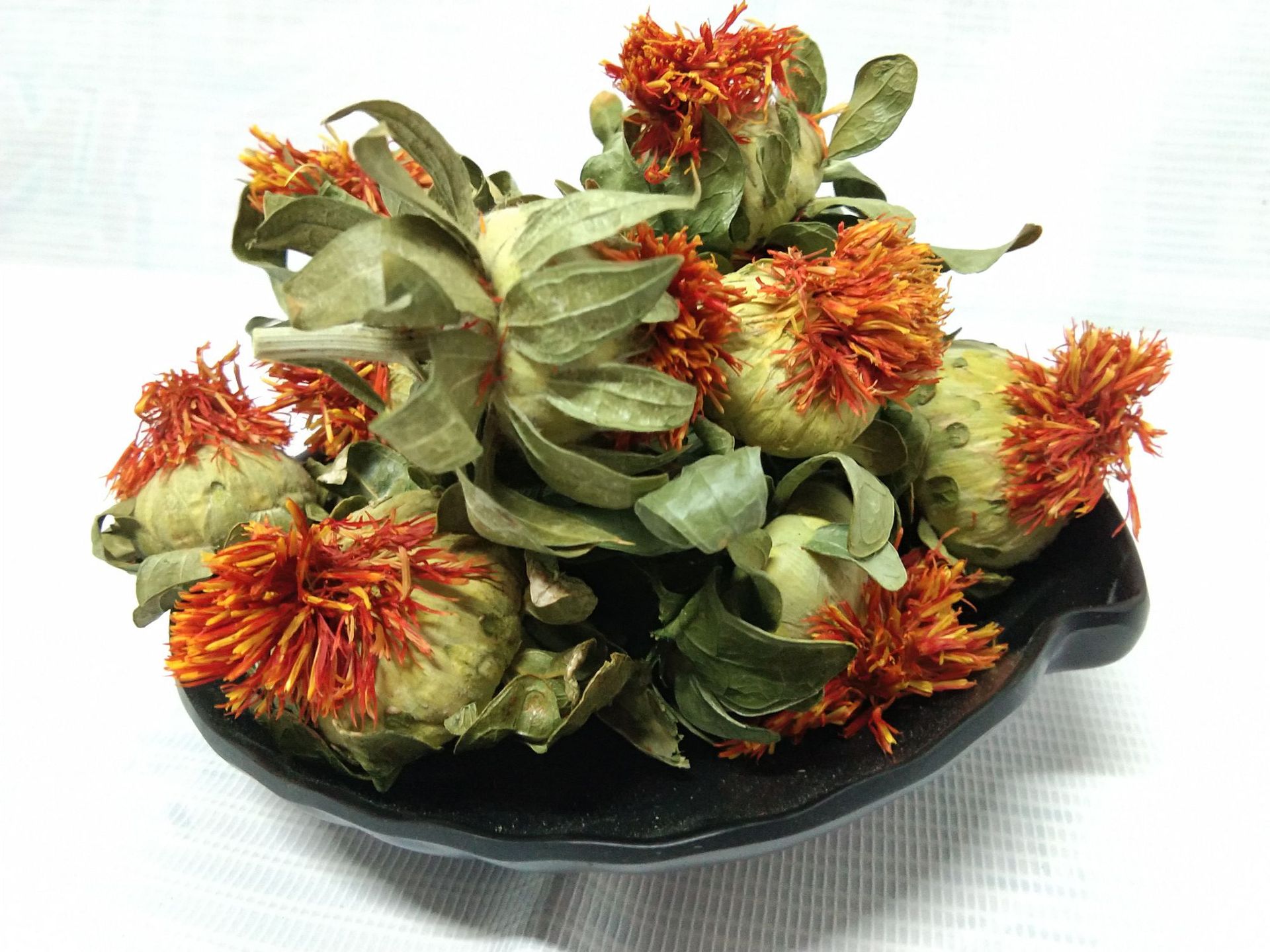 红花果带壳藏红花朵球花橙菠萝花红叶绿红花球代用/养生茶