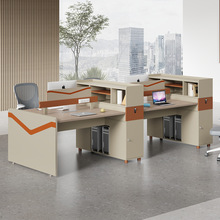 简约现代四人员工位卡座六人位办公室家具职员桌财务办公桌椅组合
