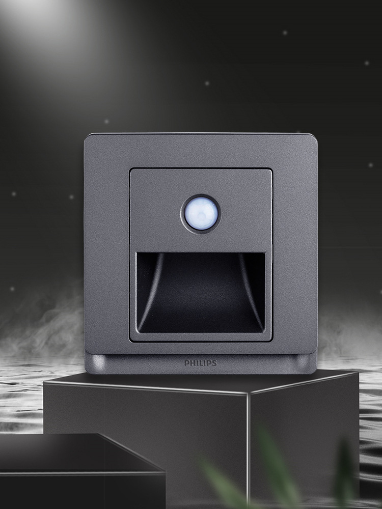 飞利浦开关插座人体感应地脚灯智能家装感应控制开关面板小夜灯