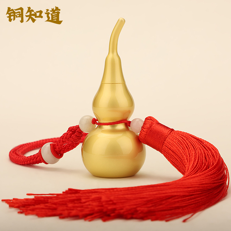 仿金光面铜葫芦开口挂件铜器摆件书房办公室黄铜工艺品礼品-阿里巴巴