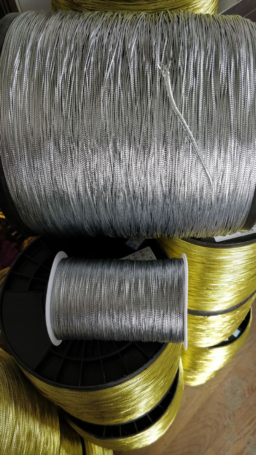 绿铂丝片编织空心绳金丝片编织绳卷管轴深红金属绳绕线圈装饰创意