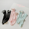 Little seven Nami 2023 Spring new pattern girl Calf socks Korean Edition Plain colour bow children Socks Piles of socks
