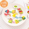 Pupils prizes 12 originality Cartoon woodiness Paperclip Coloured drawing lovely Clamp bookmark Pin gift On behalf of