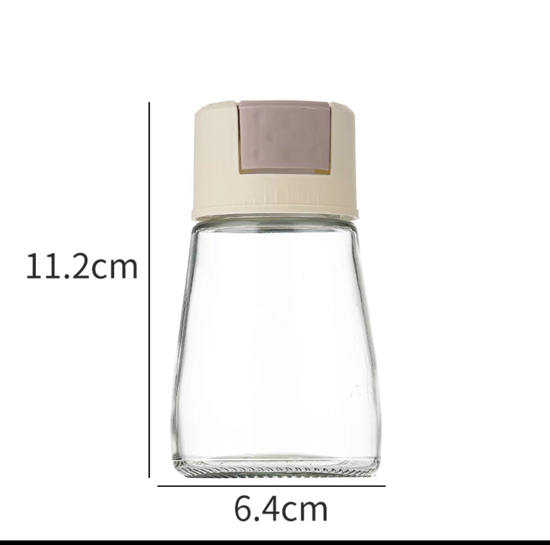 Quantitative Seasoning Containers Glass Press Pressure Control Salt Bottle Spice Jar MSG and Salt Shaker Household Kitchen Metering Salt Spraying Seasoning Bottle