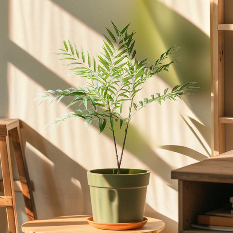 压纹棕榈叶仿真绿叶单支仿生假树叶景观造景装饰叶材展厅软装