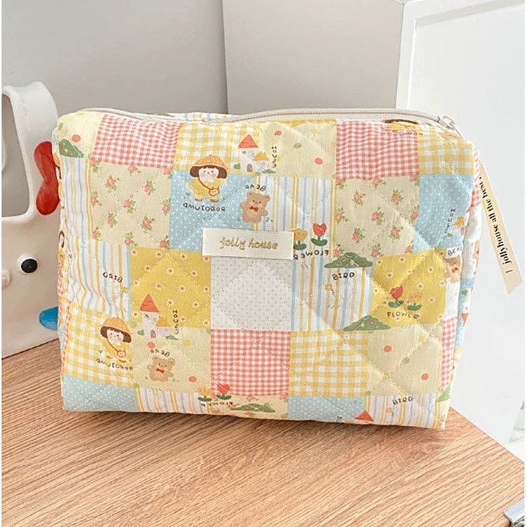 Cosmetic Bag Women's 2023 New Portable Large Capacity Girl Heart Cartoon Dot Cosmetic Storage Bag Wash Bag