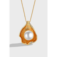 欧美热销珍珠项链S925贝壳设计18K金电镀淡水珍珠女士项链批发