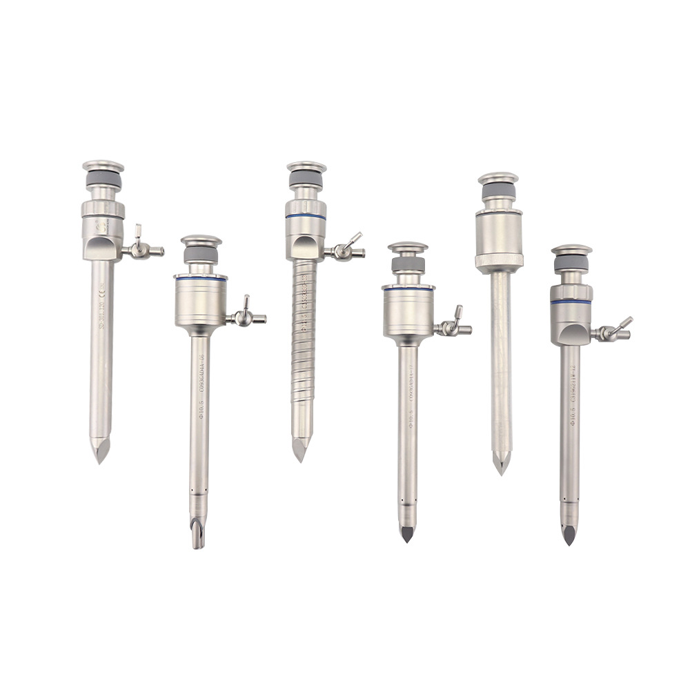 腹腔镜医用外科手术器械穿刺通道针带保护针磁性螺纹穿刺器